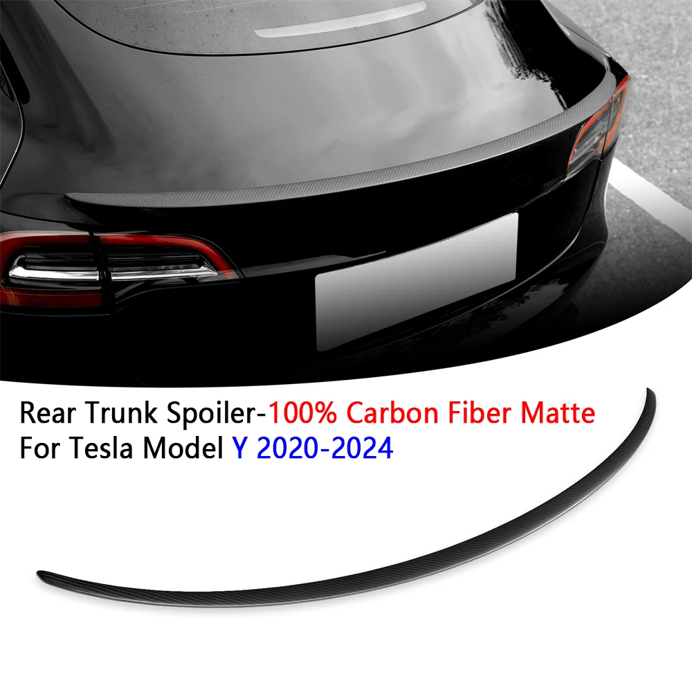 

Спойлер из 100% настоящего углеродного волокна для Tesla Mode Y 2020-2024, крыло багажника, настоящий сухой карбон, оригинальные внешние аксессуары, автозапчасти