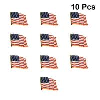 10pcs american flag brooch varnished breastpin folding garment brooch