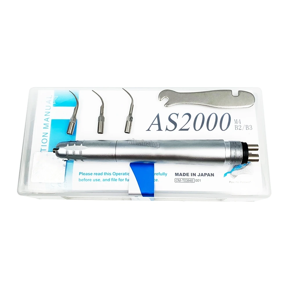 Raspador de aire ultrasónico Dental AS2000 de 2/4 agujeros con 3 puntas, removedor de cálculo Dental, limpieza de piezas de mano, blanqueador de dientes