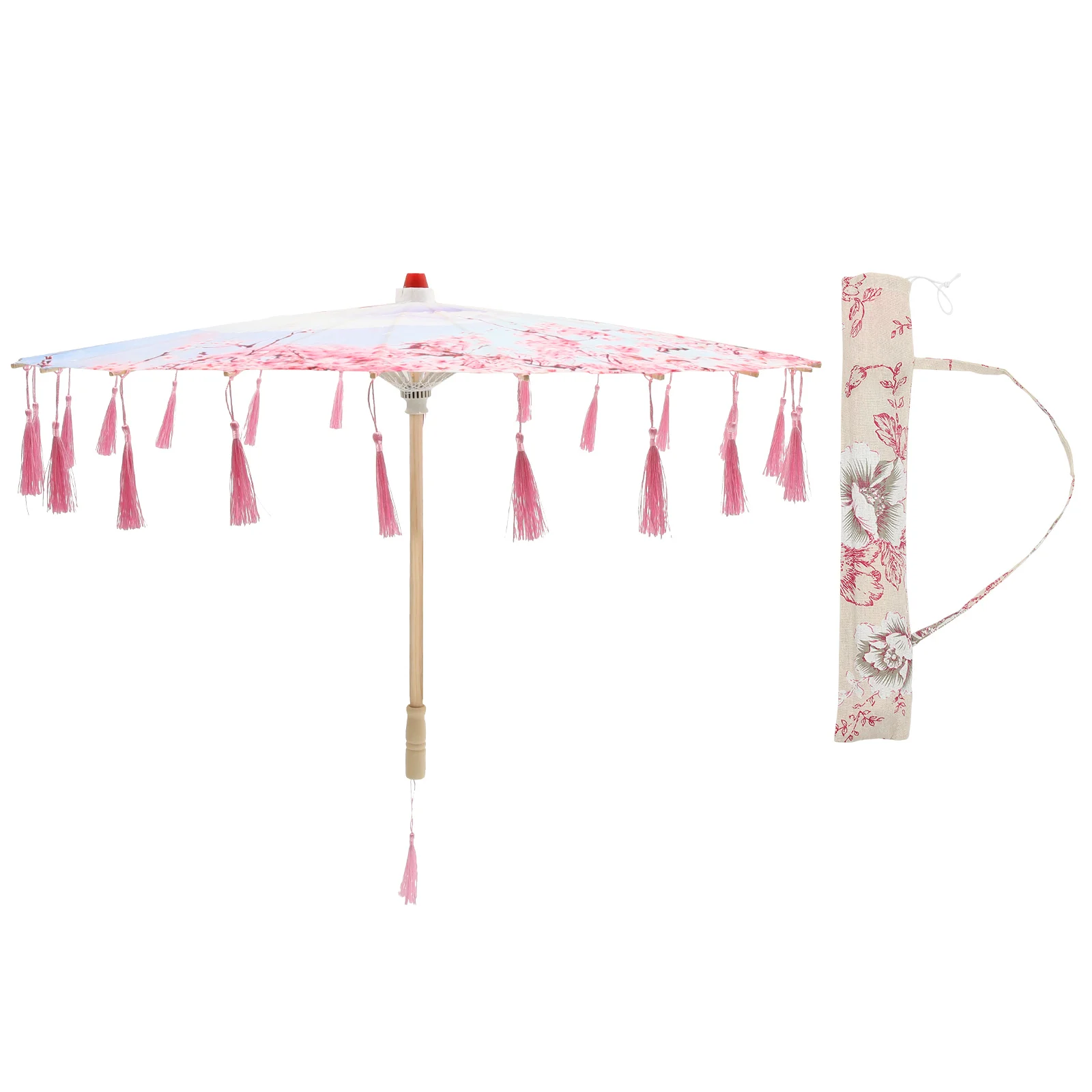 

Umbrella Parasol Chinese Silk Style Japanese Paper Cosplay Tassel Ancient Prop Wedding Costume Classical Photo Craft Dance Oil