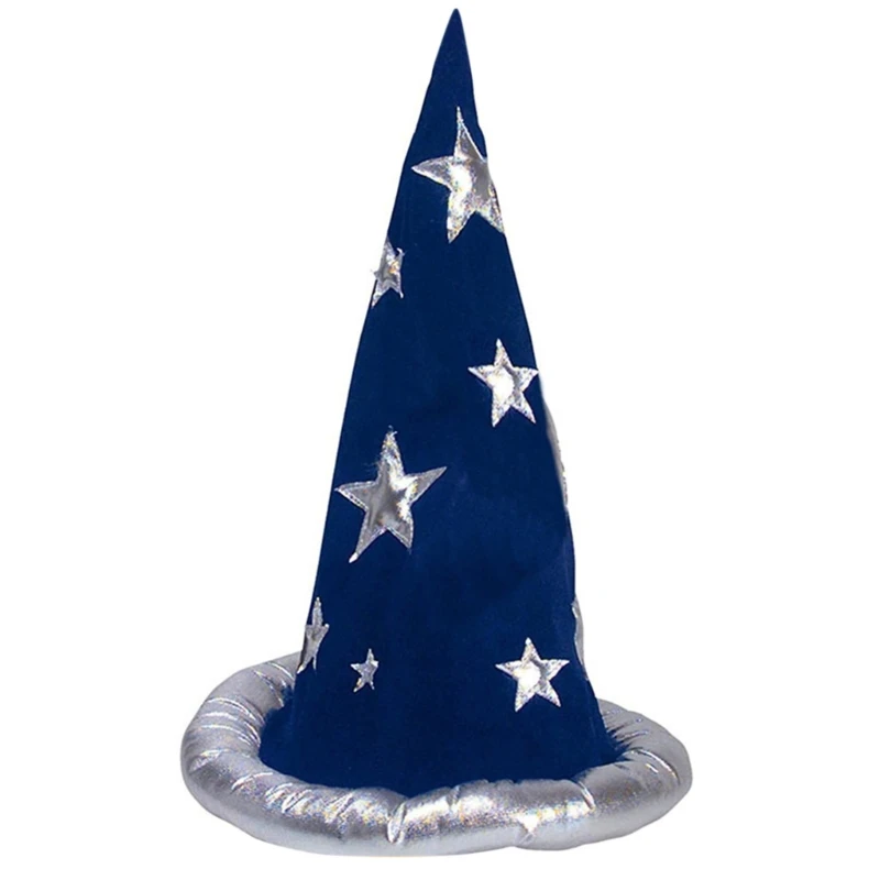 

Spooky Witch Hat for Halloween Party Decorations Accessories Blue Wizard Cap