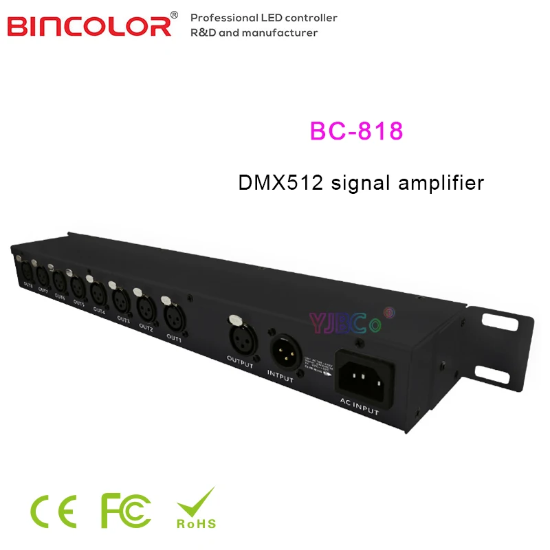 Bincolor 8CH светодиодный DMX512RDM усилитель сигнала 8 каналов Выход 110-220 В переменного тока входное изоляционное напряжение в постоянного тока XLR сигнальная розетка (art.: 3920c9aeecfec) - 3920c9aeecfec