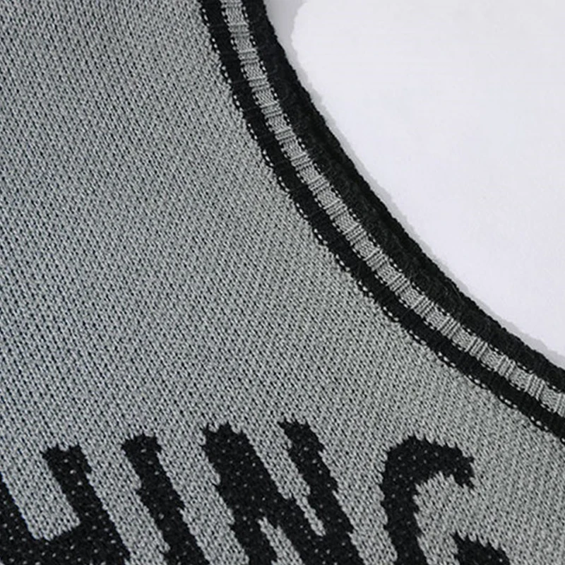 College Knitted Vest Sweaters Men Women Street Hip Hop Casual Band Cartoons Anime O-neck Sleeveless Tops 2023 Pattern Sweaters