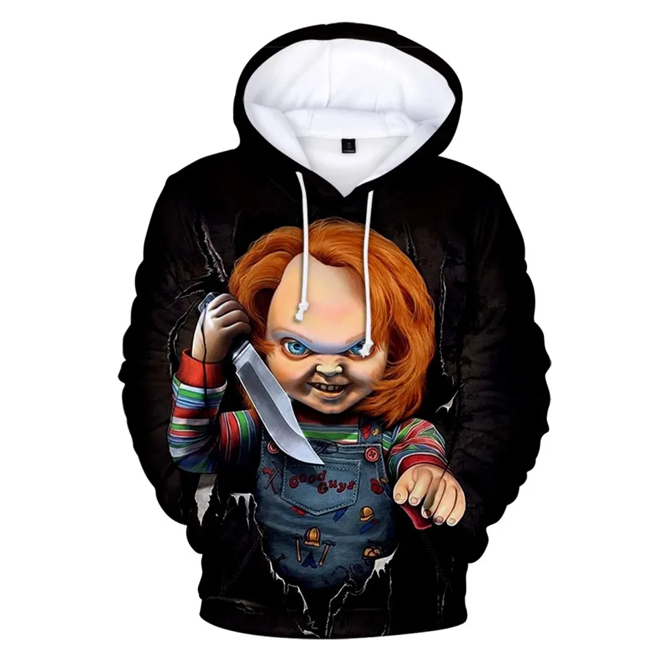 

The evil Good Guys Toy hoodies men women 3D printed Halloween Chucky hoodie cosplay sweatshirt Horror Movie kids jacket clothing