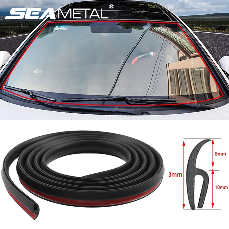 SEAMETAL Car Windshield Seal Strip Rubber Front Window Gap Filler Noise Insulation Waterproof Windproof h-Shape Sealing Strips