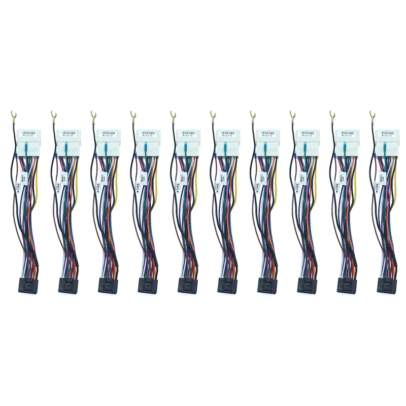 

10Pc Car Stereo Radio 16PIN Adaptor Wiring Harness for Mitsubishi Lancer-Ex ASX Power Calbe Wire Head Unit Harness