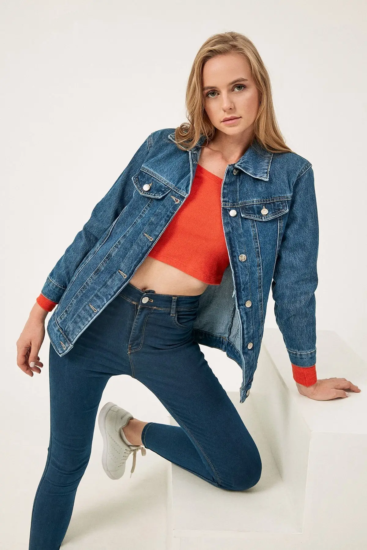 

Women's Fashion Denim Jacket Coat Button Boyfriend Jeans Jacket
