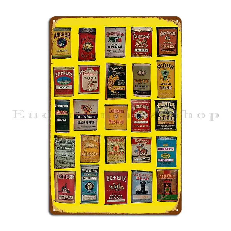 Ediemagic винтажные специи металлический знак Клубная печать создание дома дизайн