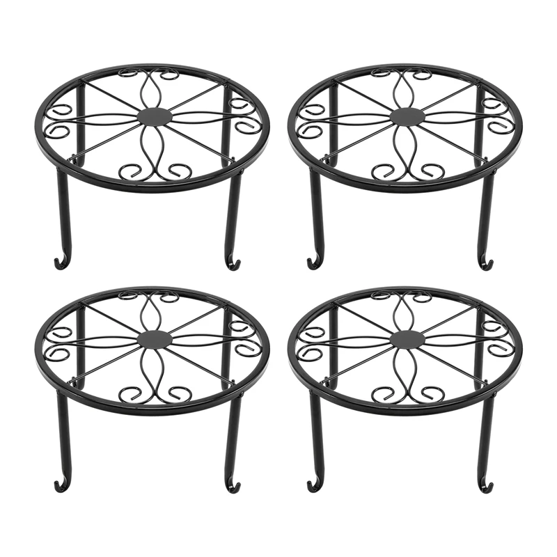 4 Pieces Of Plant Stand Indoor And Outdoor Metal Rust-Proof Plant Stand, Classic Flower Pot Stand