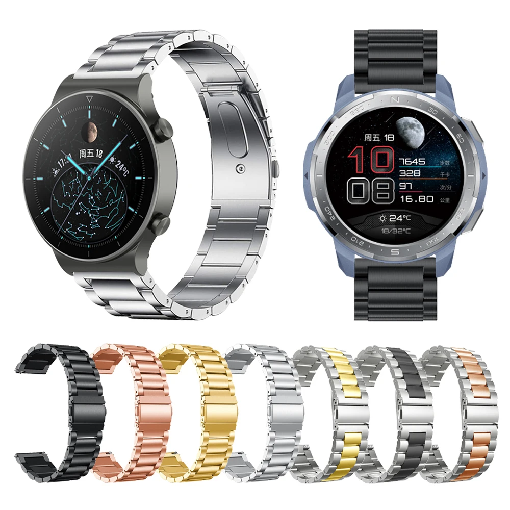 

Ремешок металлический для HUAWEI WATCH GT 3 Pro 46 мм, классический браслет GT2 для смарт-часов Honor GS Pro/ES, браслет из нержавеющей стали