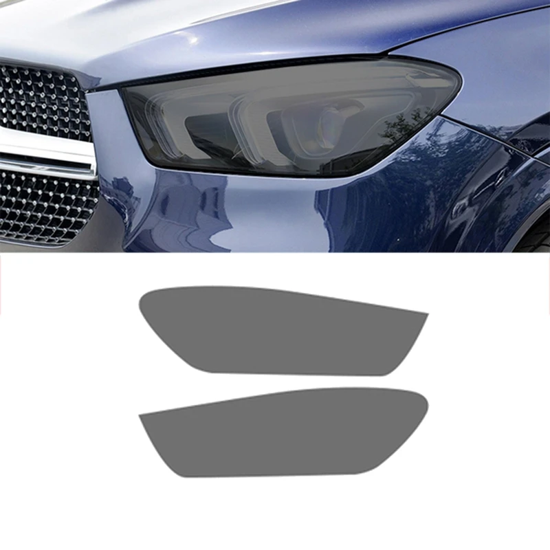 

Car Front Headlight Cover Smoke Black TPU Protective Film for Mercedes Benz GLE Class SUV W167 2020