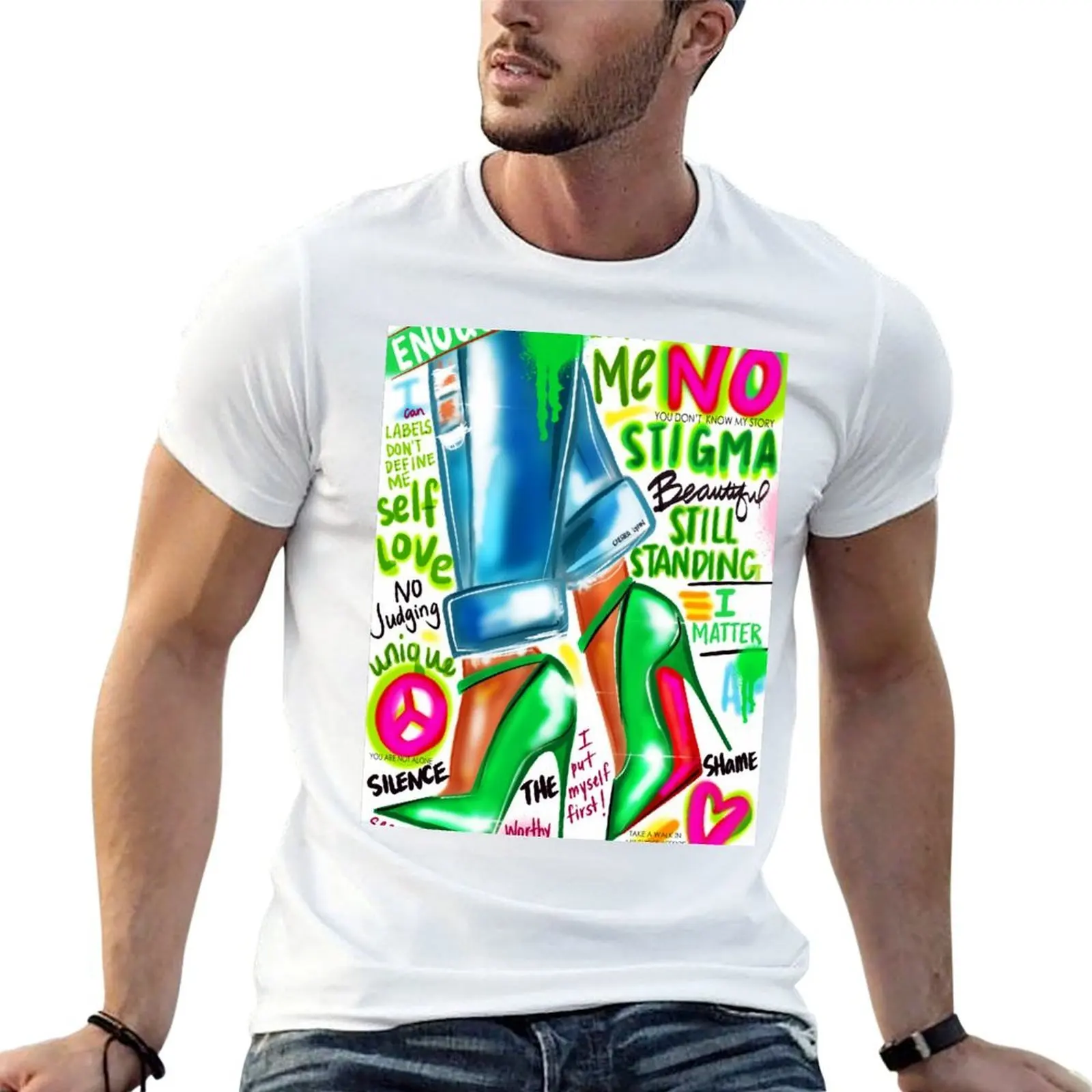 Фото Футболка STEP AGAINST STIGMA-NO STIGMA COLLECTION, повседневная футболка для ежедневной носки №1