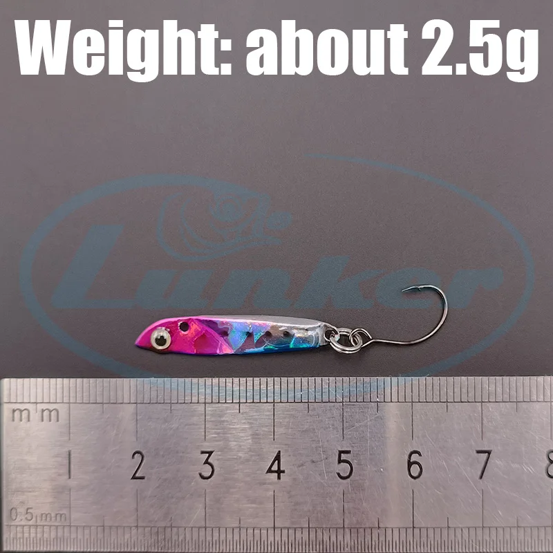 Фото Металлическая Мормышка Lunker, крошечная, маленькая, тонкая, металлическая, 2,5 г, 3,5 г, 5,5 г, крючки для форели №5