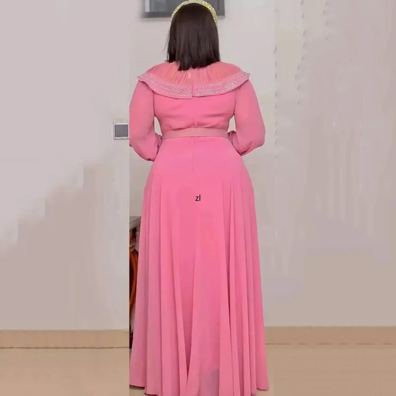 2022 Ramadan Eid Abaya Dubai Muslim Summer Chiffon Party Maxi Dress African Dresses For Women Kaftan Arabic Turkey Islam Clothes
