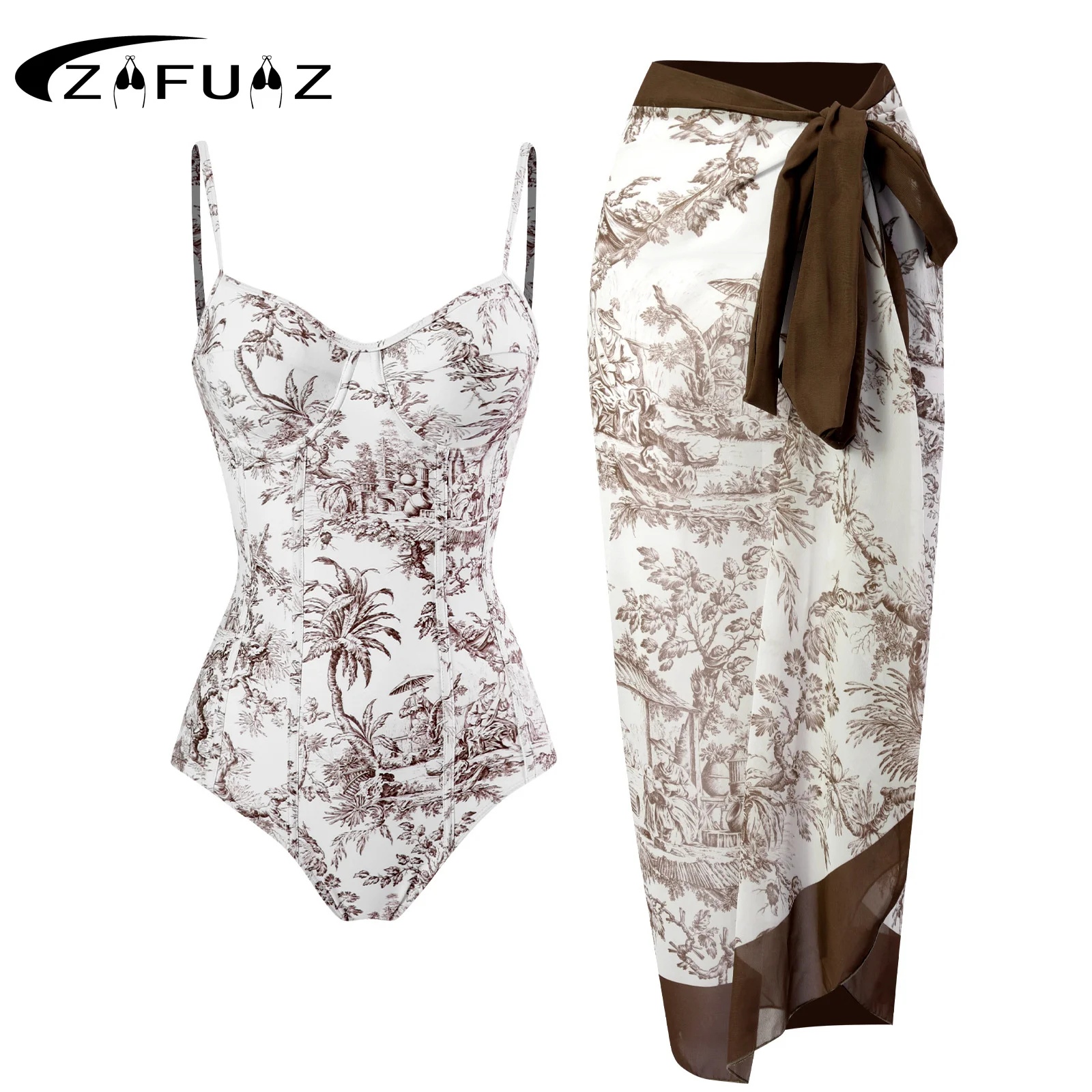 

Swimsuit Women 2023 Wear Sexy Push Up Luxury One Piece Printed String Bathing Suit Shorts Bourkini Brazilian Biquini Set