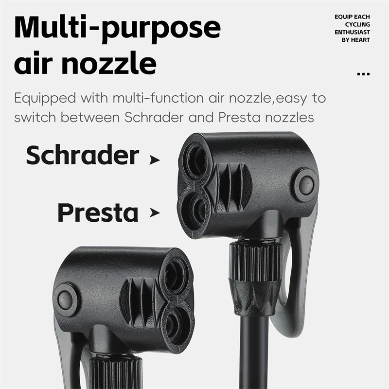 Велосипедный насос WEST BIKING ручной с манометром 160PSI велосипедный напольный