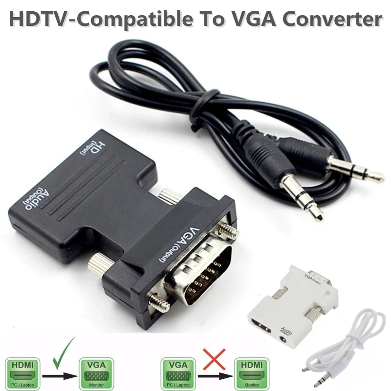 

Преобразователь HD TV-совместимый с VGA и аудиокабелем 3,5 мм для PS4, ПК, ноутбуков, телевизоров, мониторов, проекторов 1080P HD, переходник мама-VGA папа