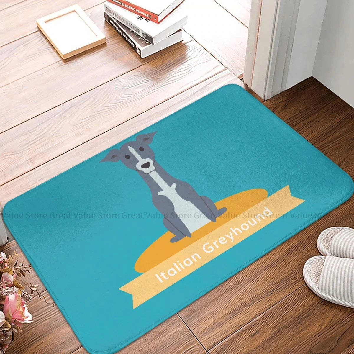 

Greyhound Dog Animal Pets Non-slip Doormat Kitchen Mat Humor Hallway Carpet Entrance Door Rug Bedroom Decor