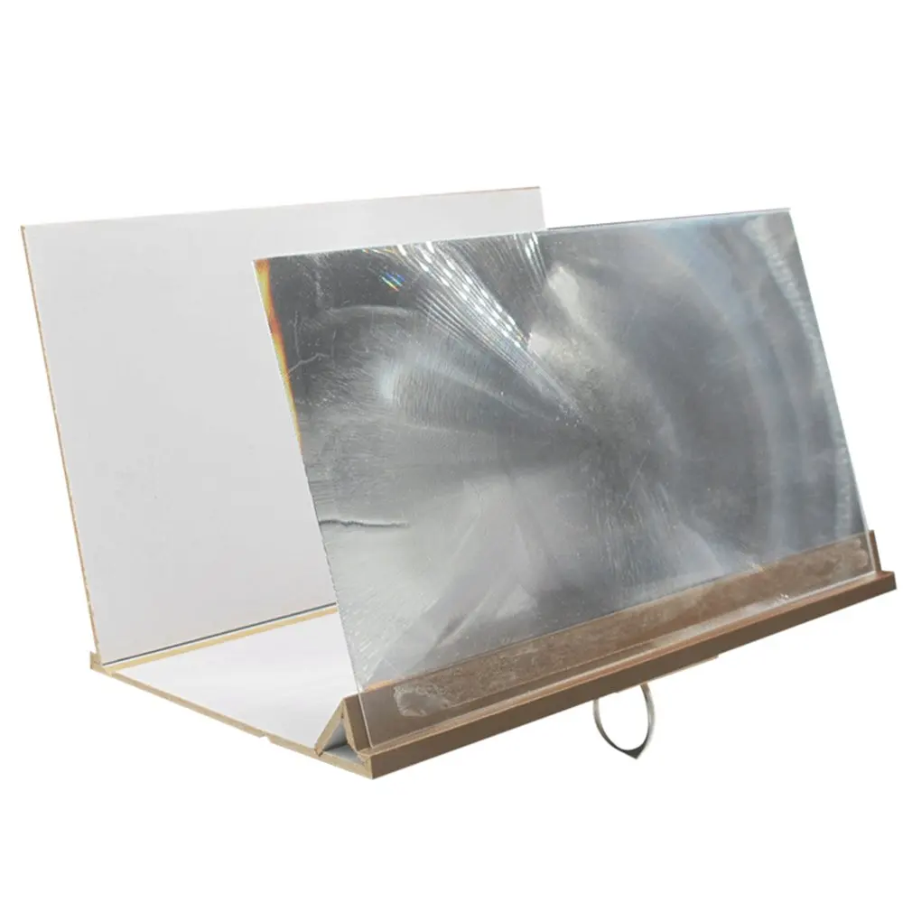 

8 inch log PVC3d mobile phone screen lazy folding stand amplifier brown-HS