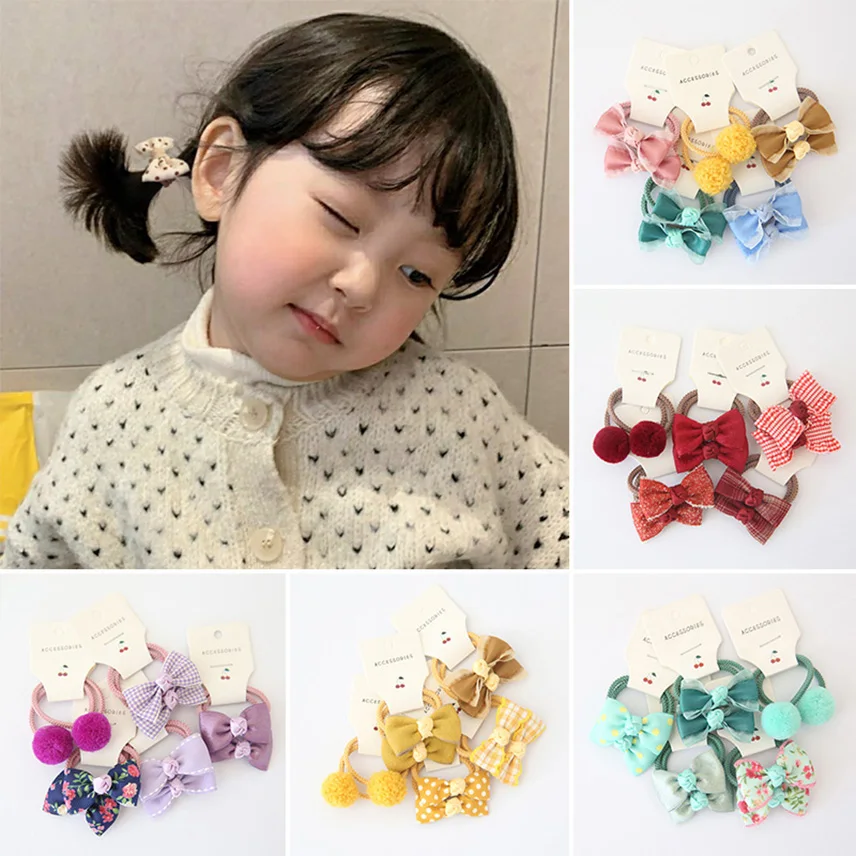 

10Pcs/Set Sweet Baby Girls Bows Headband Elastic Hair Rubber Bands Children Hair Ties Cute Headwear Scrunchies Hair Accessories