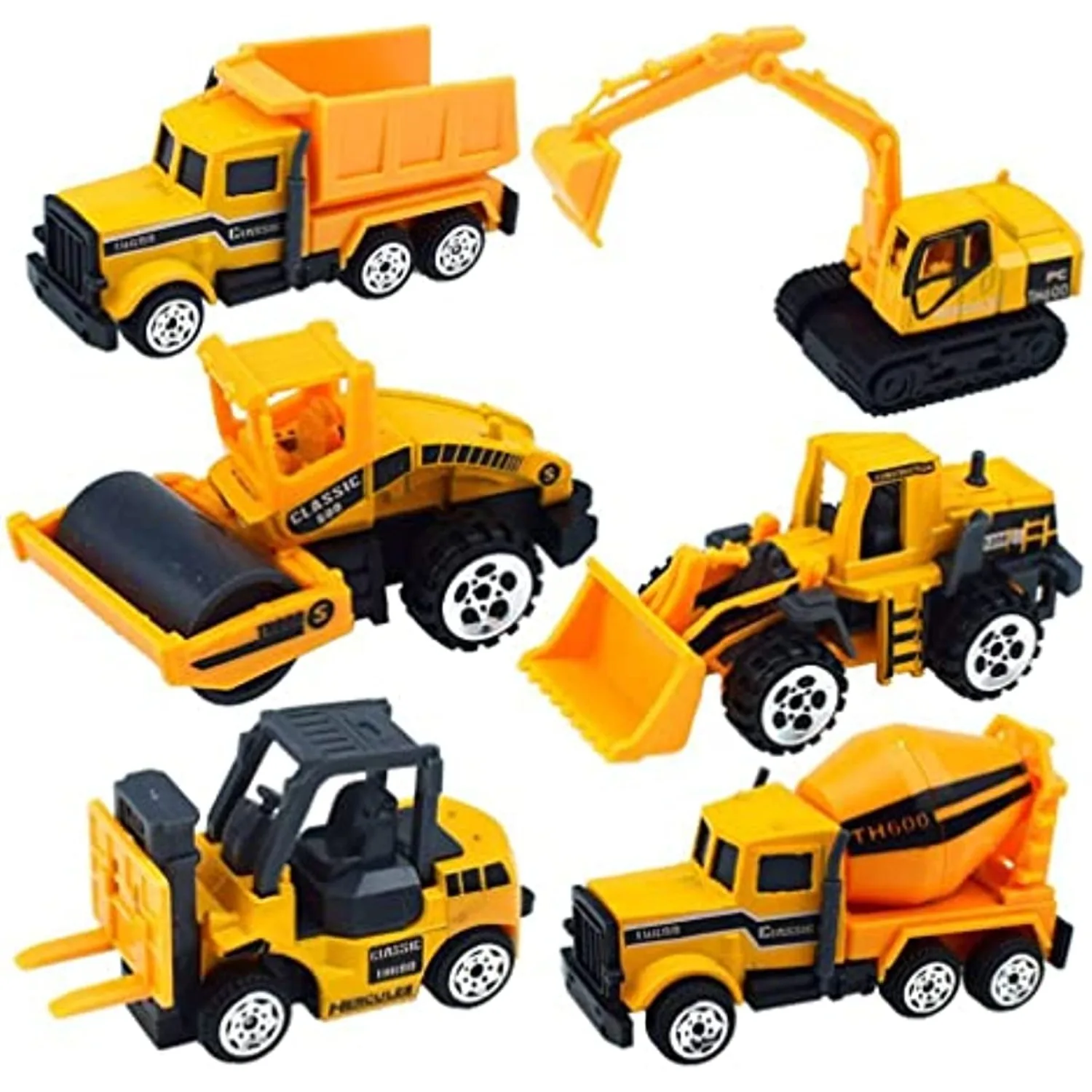 

6PCS Set Children Car Toys Alloy Fire Truck Police Car Excavator Diecast Construction Engineering Vehicle Toys For Boys Gift