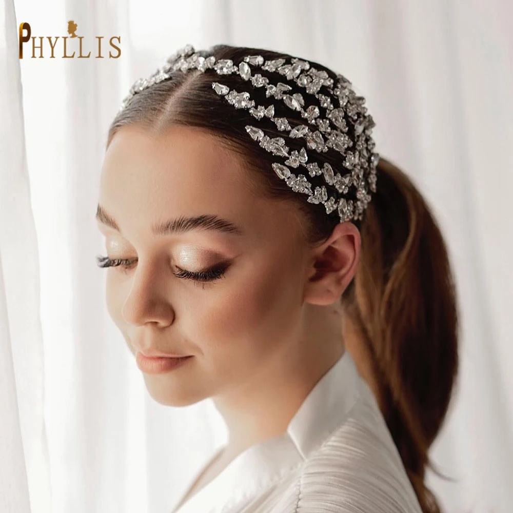 A271 Silver Gold Wedding Headband Bridal Headpiece Bling Crystal Headwear Bride Tiara Jewelry Designer Women Party Hairbands