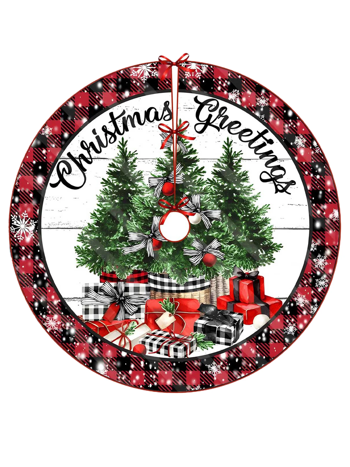 Юбка Для Рождественской Елки 36/48/60 Дюймов Красный Тканевый Стиль Фермерского