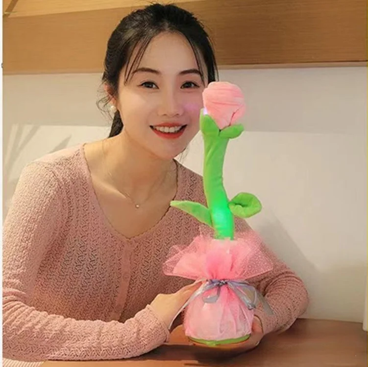 

Tulip Doll Lovely Talking Toy Dancing Speak Talk Sound Record Repeat Toy Kawaii Plant Toys Children Kids Education Toy Gift