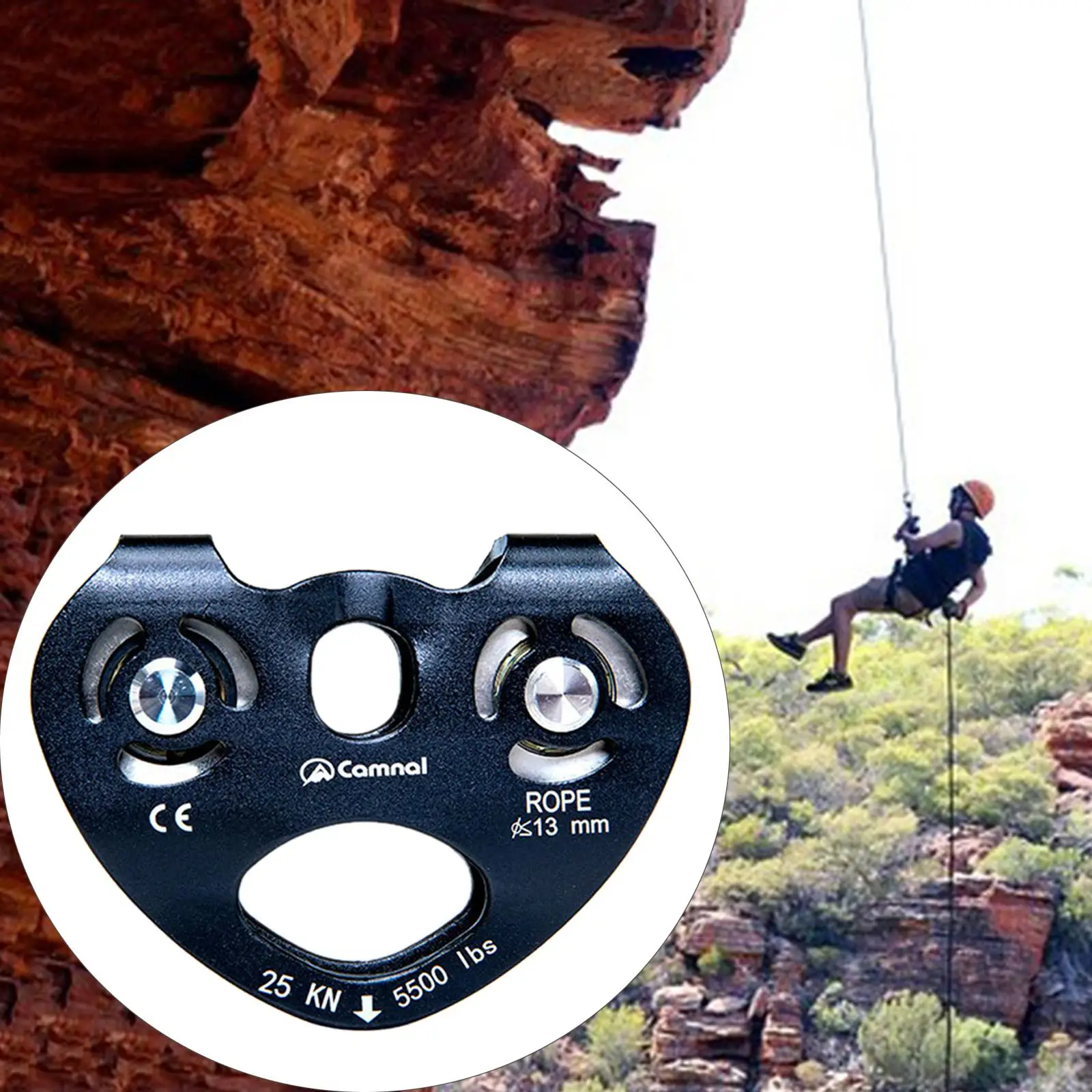 

25kn Double Climbing Pulley Tandem Double ​​Hardwar Car ​​Outdoor Caradle Engineering