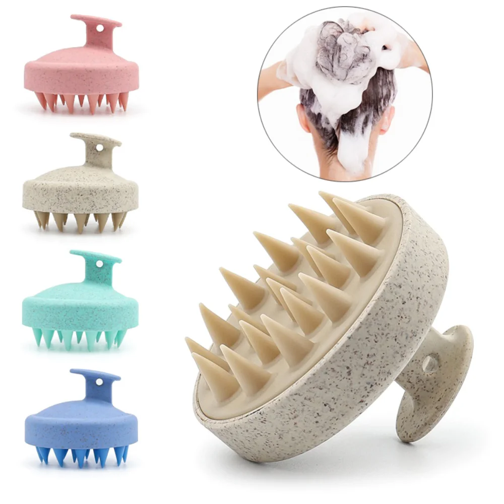 Silicone Shampoo Brush Head Scalp Massage Comb Hair Washing 