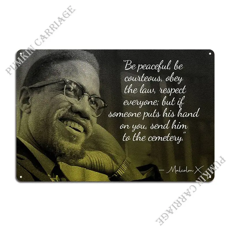 Металлический плакат Малкольм X для гаража Создание персонажей кинотеатра