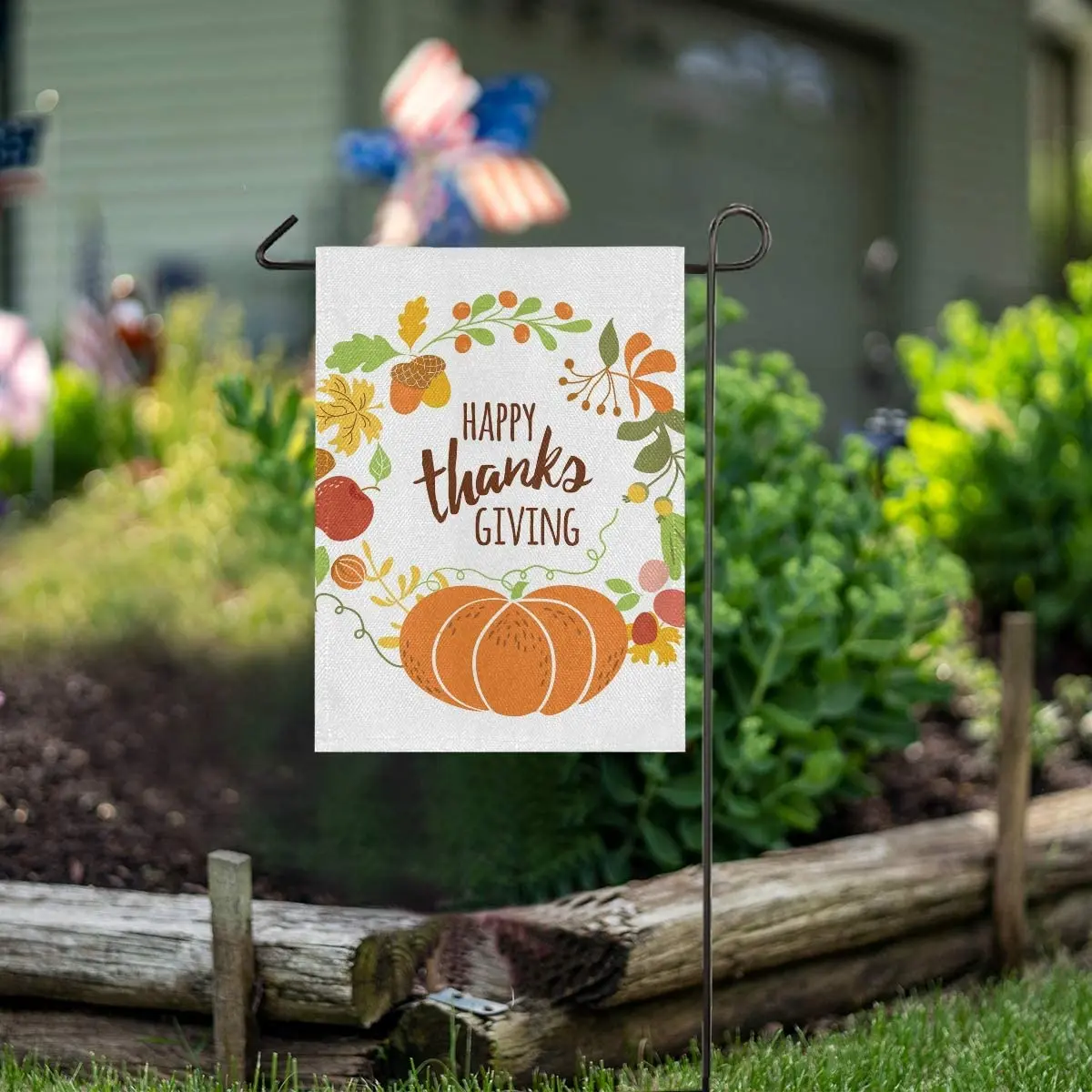 

Fall Thanksgiving Pumpkin Give Garden Flag Welcome Home House Flags Double Sided Yard Banner Outdoor Decor Banner for Outside Ho