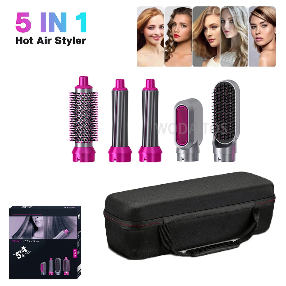 

Hair Dryer 5 in 1 Set Hot Air Brush Electric Professional Curling Iron Hair Straightener Styling Tool Household Hair Dryer Brush