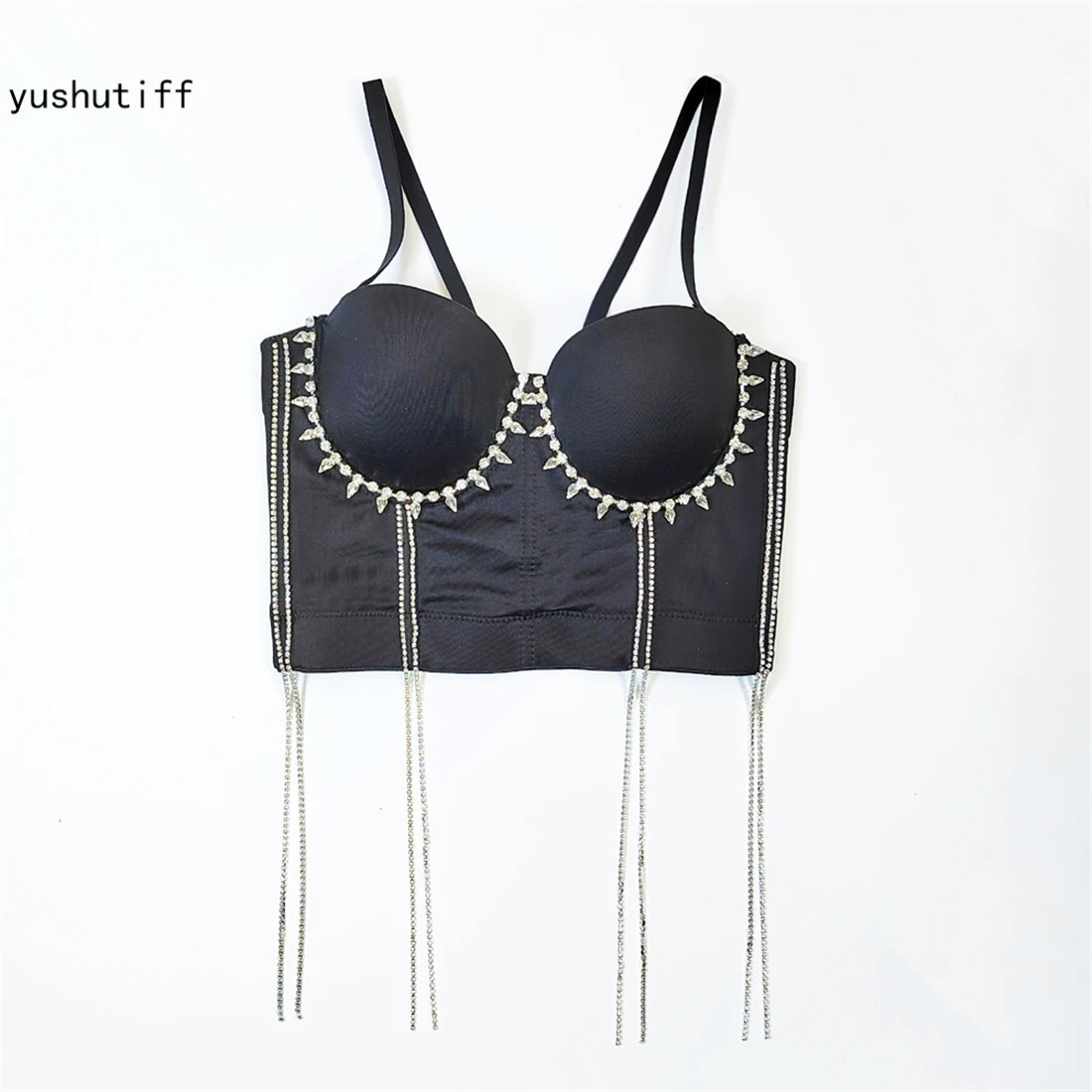 

Crop Top Fashion Nightclub Corset Rhinestone Bra Coquette Clothing Rave Festival Bustier Female Summer Party Sleeveless Vests