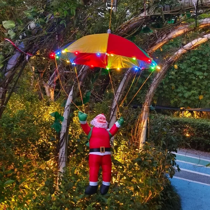 Светодиодный светящийся парашют Санта-Клауса украшение подвеска Санта-Клаус