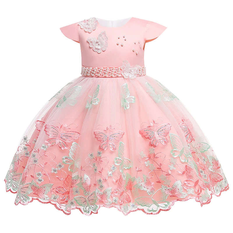 new Girls party dress for flower petal princess dress flower girl wedding dress children dance fluffy dress Girl's clothes