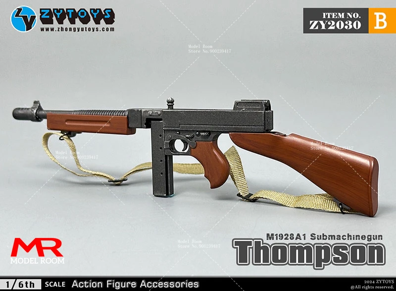 Фото ZYTOYS ZY2030 масштаб 1/6, mклеточный пистолет Томпсон, модель оружия, аксессуары для сцены, подходит для 12 дюймовых солдат, экшн-фигурки, куклы №5