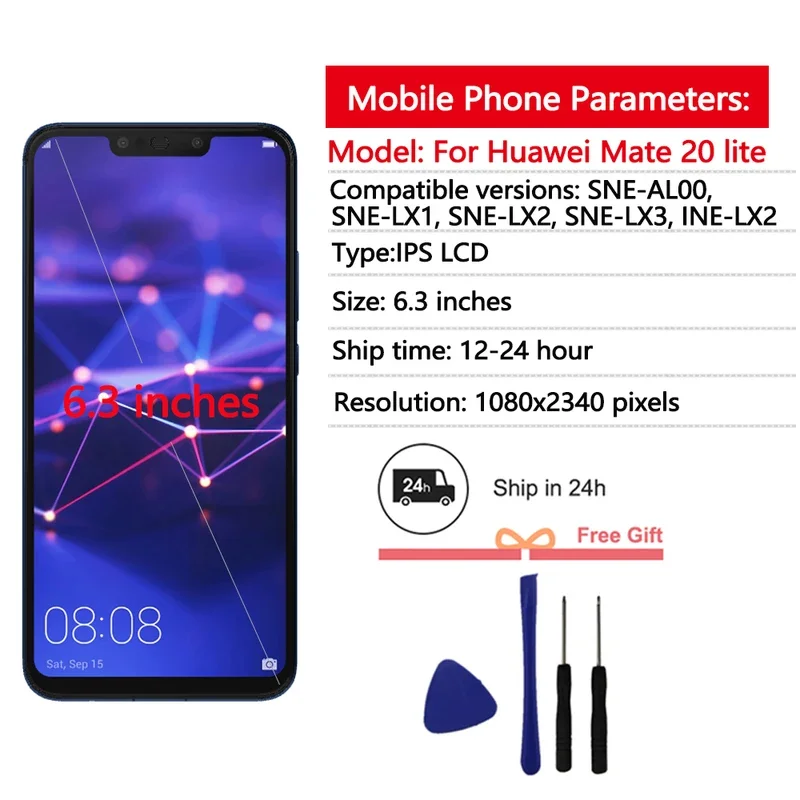 Дисплей для Huawei Mate 20 Lite ЖК-дисплей сенсорный экран замена ЖК-панели AL00 LX1 LX2 LX3