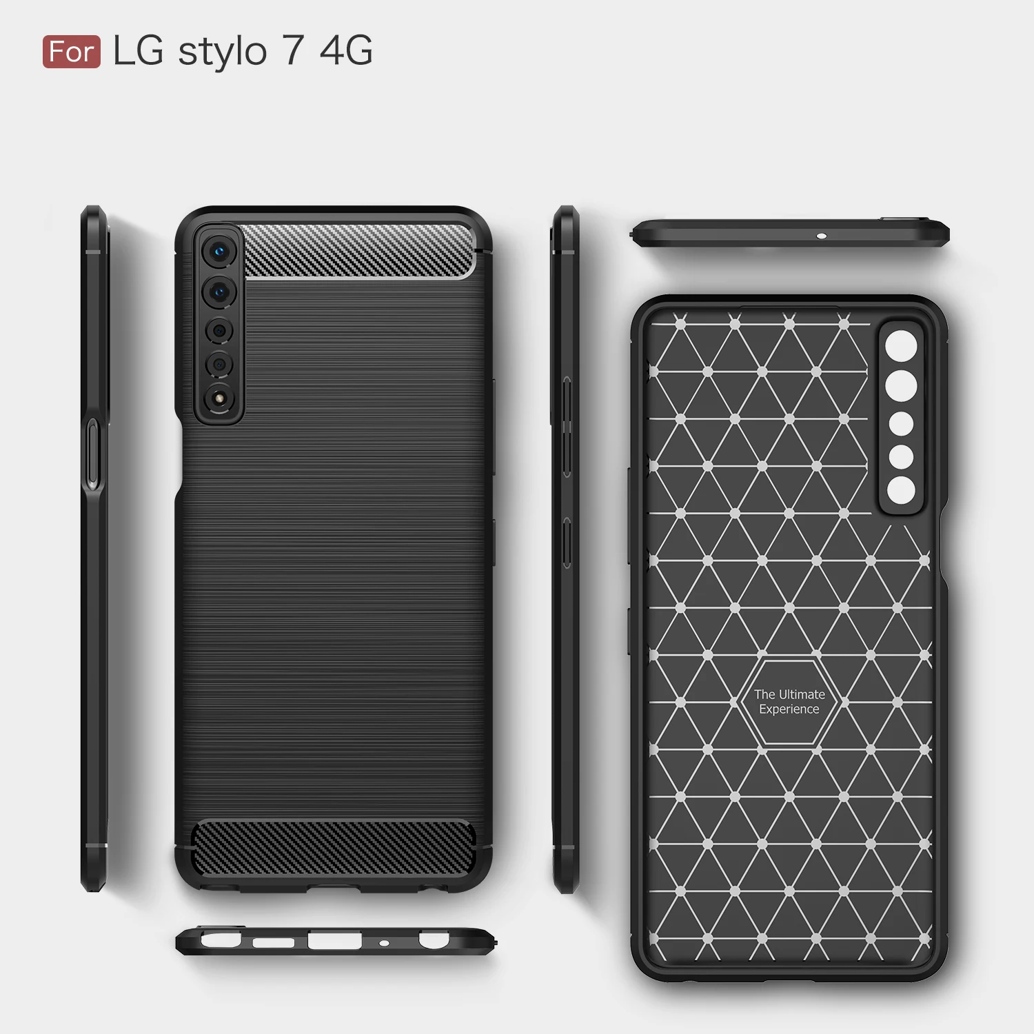 

For LG K40 K40S K20 2019 K61 K42 K52 K62 Q52 K92 Soft Carbon Fiber Bumper Housings Phone Cases for LG Stylo7 4g/5G