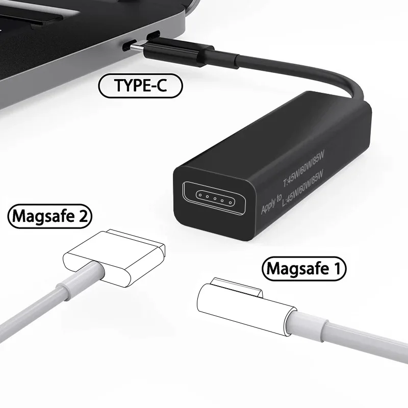 

Адаптер для зарядки с USB-преобразователем типа C на 1 и 2 устройства Magsafe, совместимые с Macbook Pro / Air