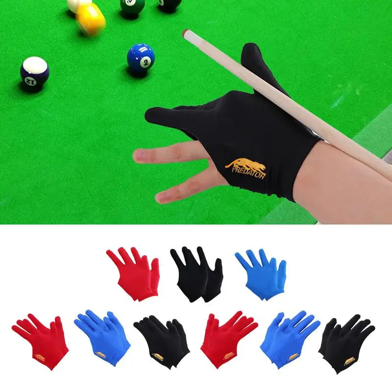 

2 pcs Billiards Glove Non Slip 3 Fingers Sport Left Hand Snooker Glove Elasticity Billiard Training Gloves Accessories
