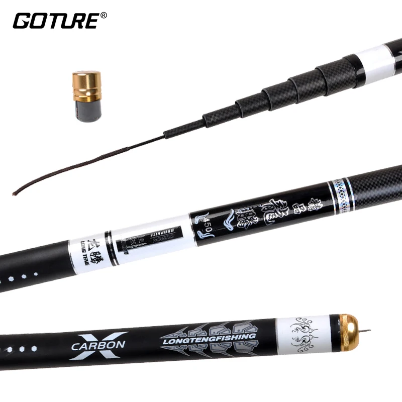 

Goture LONGTENG High Carbon 1:9 Power Telescopic Fishing Rod 2.7m-6.3M Carp Fishing Pole Super Hard Trout Tenkara Fishing Rod