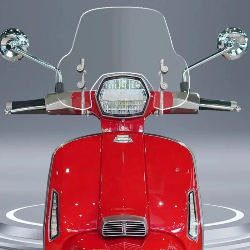 Фото Ветровое стекло для мотоцикла Lambretta G350, акриловые ветрозащитные дефлекторы, толщина 4,2 мм, серебристый кронштейн, аксессуары №3