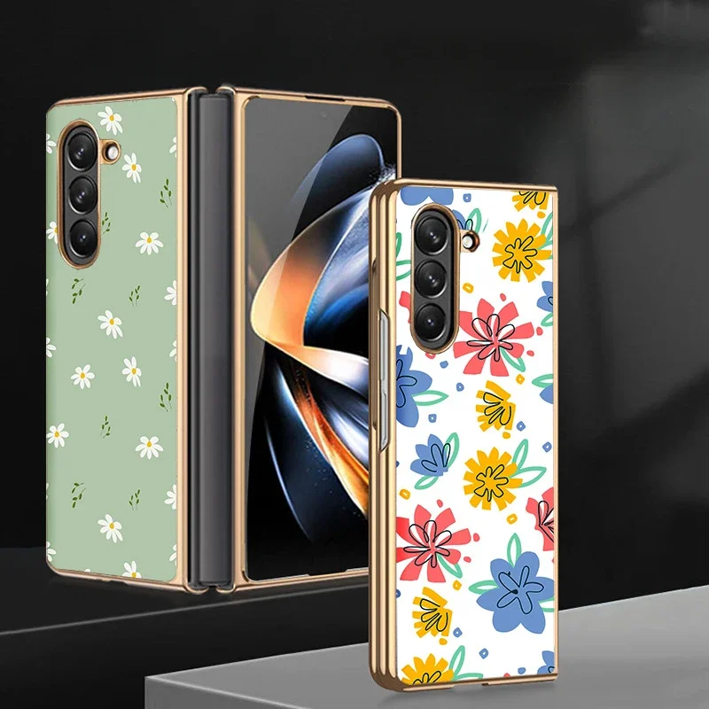 Роскошный чехол с цветочным узором в стиле кантри для Samsung Galaxy Z Fold 6 5 4 W24 23 Armor Flip