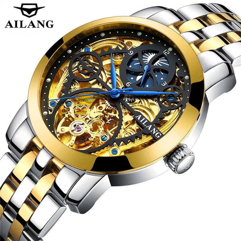 

Watch For Men AILANG Tourbillon Luxury Skeleton Automatic Winding Mechanical Watches Stainless Steel Waterproof Watch Male Reloj