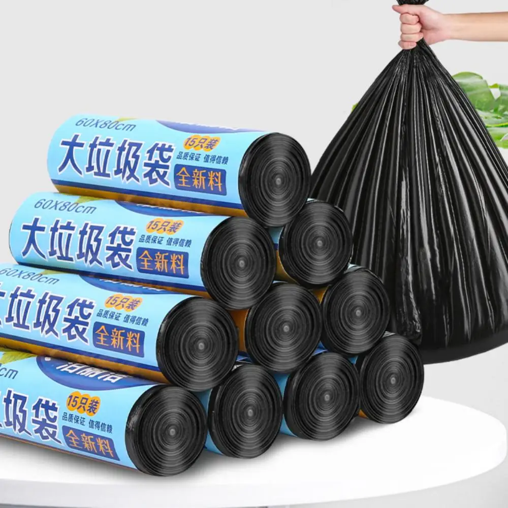 

Thickened Rubbish Bag Black Portable Plastic Bags Trash Can Bin Trash Bags Kitchen Tools And Gadgets Continuous Roll Garbage Bag