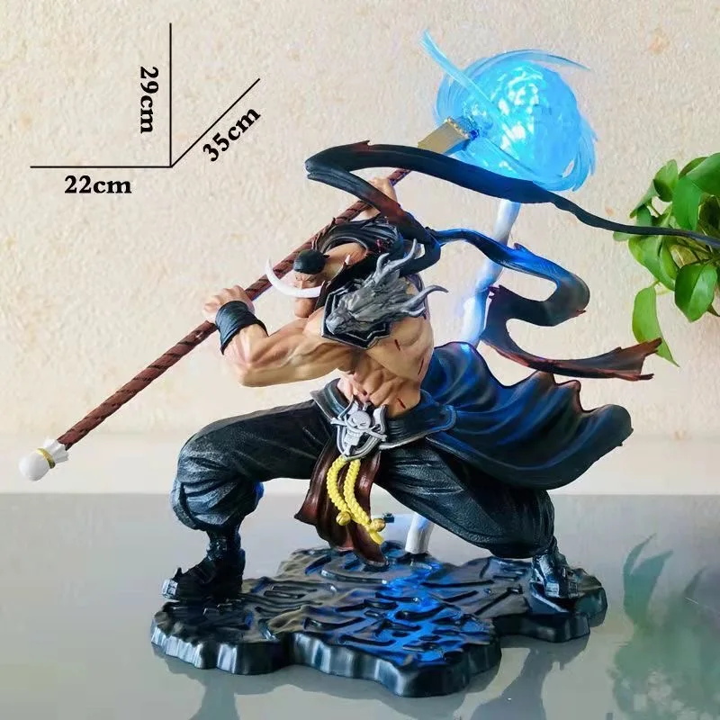 One Piece Anime Figure White Beard Action Figures with Light Whitebeard Statue Figurine Collectible Model Toys 30CM Kids Gift