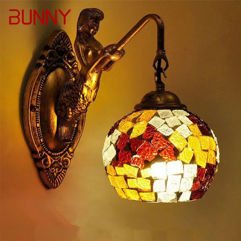 

BUNNY Contemporary Mermaid Wall Lamp Personalized And Creative Living Room Bedroom Hallway Bar Decoration Light