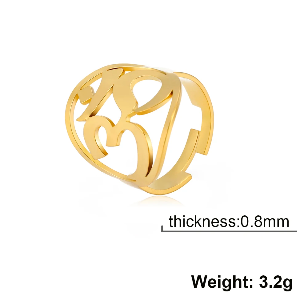Skyrim Большое Йога Ом Кольцо для Женщин Мужчин Нержавеющая Сталь Золотой Цвет