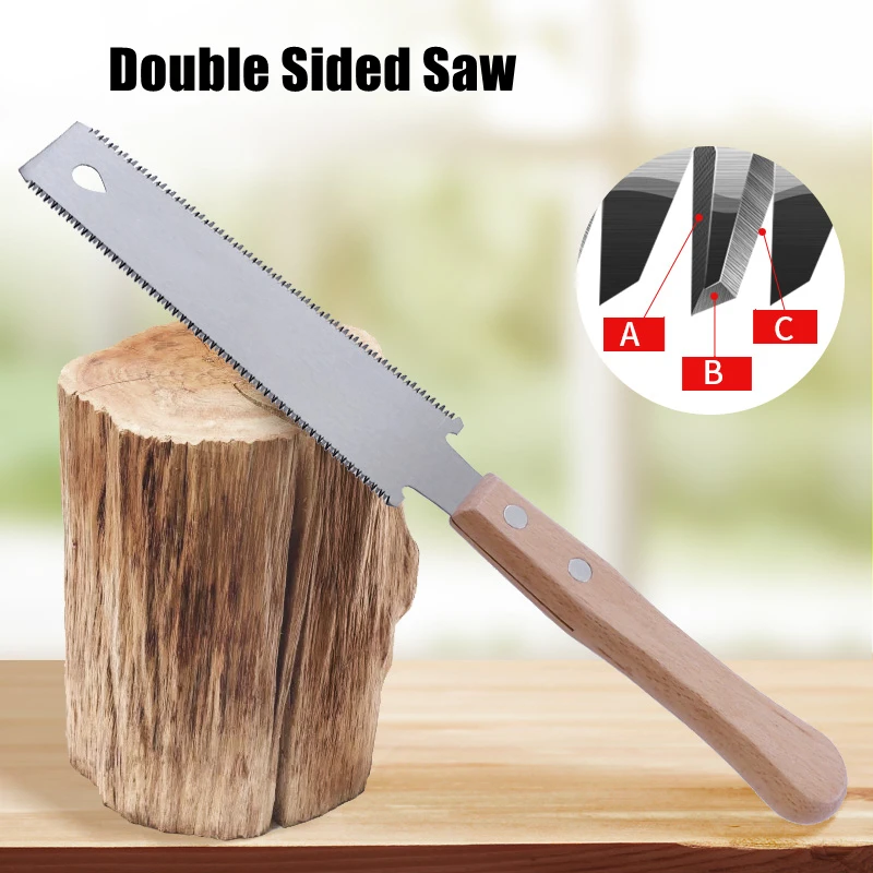 

150mm Double Sided Saw Wood Saw SK5 Steel 3-Edge Tooth 17 TPI Japanese Saw Flush Cut Trim Saw for Woodworking